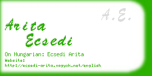 arita ecsedi business card